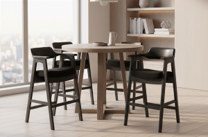 Mia 5 Piece Pub Table Dining Room Set in Wheat and Umbra Black by Sunny Designs - SD-1211WE-1527UM-30
