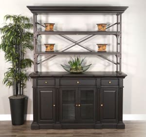 Scottsdale Buffet and Hutch in Black Walnut Finish by Sunny Designs - SD-1952BW