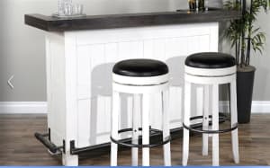 Carriage House 3 Piece Bar Table Set in European Cottage by Sunny Designs - SD-1959EC-1624EC-30