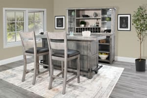 Alpine 3 Piece Bar Table Set with Ladderback Barstool by Sunny Designs - SD-1963AG-1429AG-30