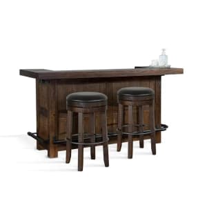 Homestead 3 Piece Bar Table Set with Swivel Stool by Sunny Designs - SD-1963TL2-1624TL2-30