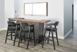 3 Piece Uptown Front Bar Set in Umbra Black and Cinder Finish by Sunny Designs - SD-4022BC-1527UM-30