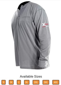 C2V FR Henley, Gray, NFPA 2112/CAT 2, 9400FG