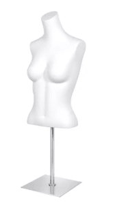 Freestanding Female 3/4 Mannequin Torso Form: Straight Arms