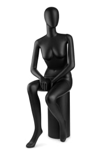 Seated Female Egghead Full-Body Mannequin | PM Collection | Mannequins Express