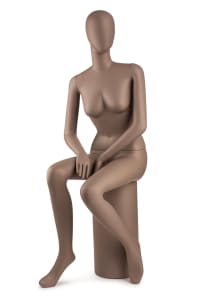 Seated Female Egghead Full-Body Mannequin | PM Collection | Mannequins Express