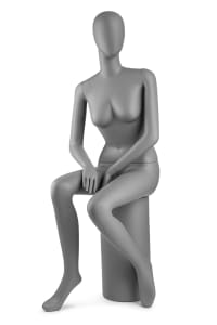 Seated Female Egghead Full-Body Mannequin | PM Collection | Mannequins Express