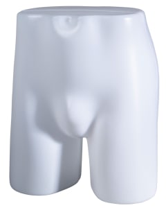 Unbreakable plastic male butt form from www.zingdisplay.com