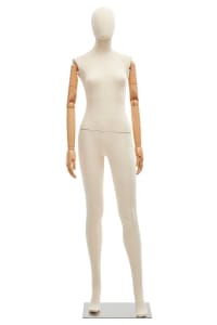 Female Fabric-Wrapped Mannequin with Articulating Arms | Natural, Burgundy, or Black | WP Series | Mannequins Express