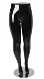 Plus Size Female Legs Pant Form Mannequin Glossy Black