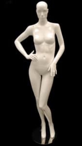 White Mannequin Abstract Head Female right hand on hip sassy pose
