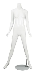 glossy white female mannequin wide leg stance retail display mannequins express