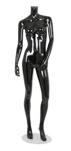 glossy-black-female-mannequin-changeable-heads-left-leg-bent