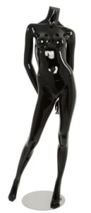 glossy black female mannequin leg out retail display mannequins express