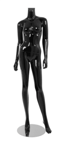 glossy black female mannequin pose 7 headless changeable heads retail display mannequins express