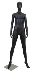 Fiberglass Female Egghead Black Mannequin