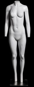 Ghost matte white female mannequin with detachable magnetic parts for flexible retail clothing display and photography