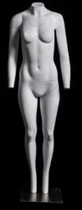 Ghost matte white female mannequin with detachable magnetic arms and legs for flexible retail clothing display