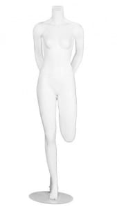 Matte White Female Hip Flexor Headless Yoga Mannequin