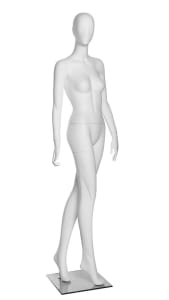 Matte White Abstract Female Egghead Mannequin - Looking Right - From ZingDisplay.com