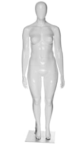 Plus Sized Female Mannequin with Abstract Egghead from www.zingdisplay.com