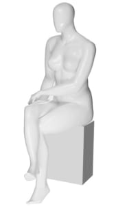 Plus Sized Female Mannequin with Abstract Egghead from www.zingdisplay.com