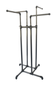 RAW STEEL PIPE 4 WAY RACK DISPLAY