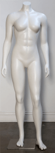 High End Athletic Headless Female Mannequin Arms at Sides - 6 Colors