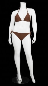 Matte White  Female Plus Size 16 Mannequin - Left Leg Out