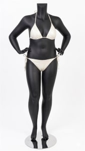 Matte Black Female Plus Size 16 Mannequin - Hands on Hips