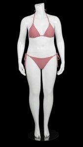Glossy White  Female Plus Size 16 Mannequin - Changeable Heads