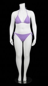 Matte White  Female Plus Size 16 Mannequin - Changeable Heads