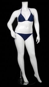 Matte White Female Plus Size 16 Mannequin - Right Hand on Hip