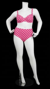 Matte White Female Plus Size 16 Mannequin - Leg Out Hands on Hips