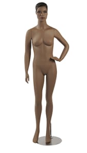 Realistic African American Female Display Head with Shoulders