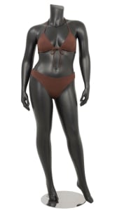 Matte Black Female Plus Size 16 Mannequin - Left Leg Out