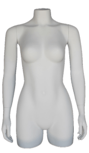 Matte White Fiberglass Female Torso Form with Arms