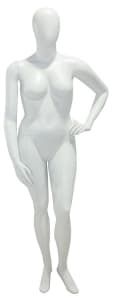 Matte White Plus Sized White Female Mannequin with Left Leg Out  from www.zingdisplay.com