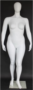 Matte White Female Headless Mannequin Plus Size