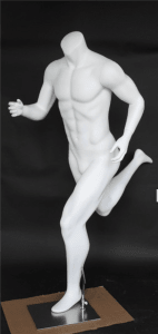 Matte White Male Headless Mannequin Running