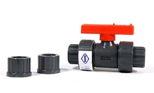 Dura True Union Ball Valve 1" (w/ inserts for slip or thread)