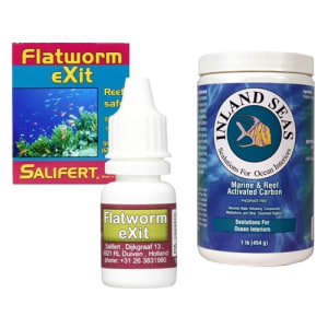 Salifert Flatworm eXit 10ml & Inland Seas 1 lb Activated Carbon Package
