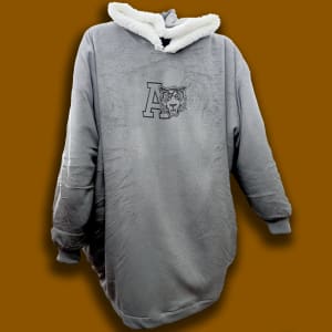 amherst logo wearable sherpa blanket