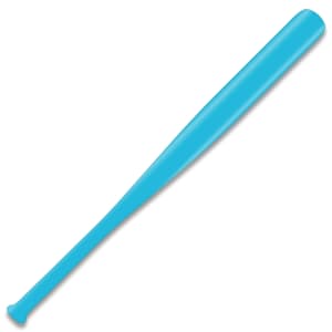 Pictured is an unprinted 18” mini baseball bat with a baby blue finish.