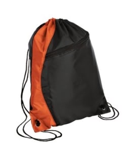 drawstring backpack orange/black