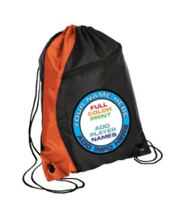 drawstring backpack orange/black