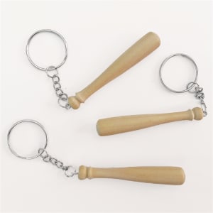 Mini bat keychain. Wood mini baseball bat keychain.