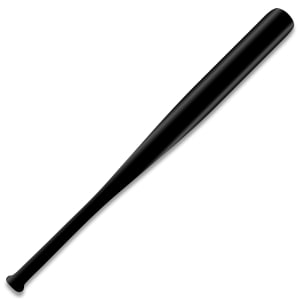This is an 18" black mini baseball bat.