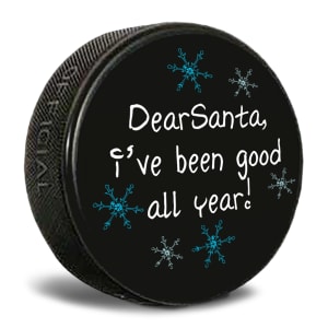 dear santa i've been good hockey puck.