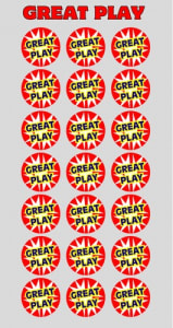 These are stickers that can be placed on a sport helmet. Most often they are used as recognition to players for their participation in a game, scoring a goal or assisting.
